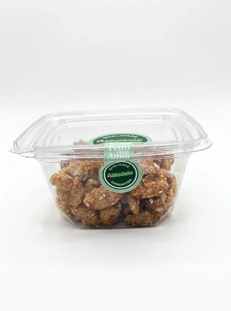 Castanha de caju caramelizada c/gergelim 100g